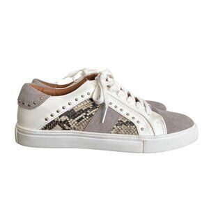 Steve Madden Annita Court Snake Animal Print Suede Fashion Sneakers - Size 7.5